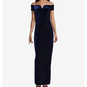 Navy Velvet Formal Dress